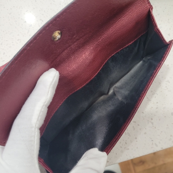 🔹️ Gucci🔹️ Vintage Guccissima Burgundy Wallet with Heart Snap ✨️💜 - Picture 10 of 15